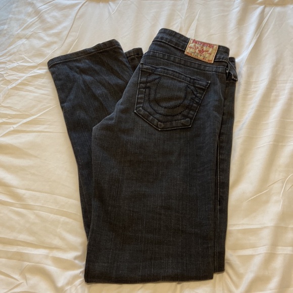 TRUE RELIGION Women’s Low Rise Skinny Black Jeans Size 29/8 Very Nice Condition - Picture 5 of 15